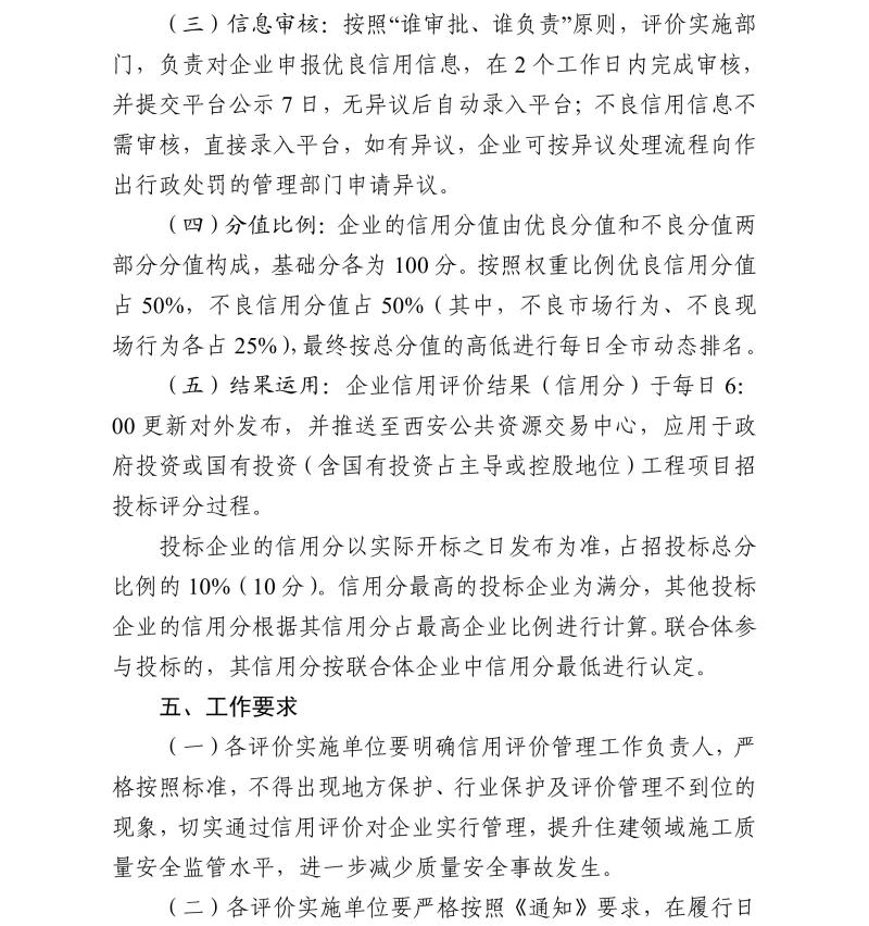 關于開展西安市建筑施工總承包企業信用評價管理工作的通知